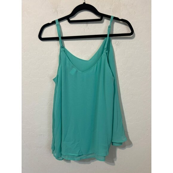 Torrid Sz 00 (US 10 M/L) Turquoise Camisole Top Flowy Blouse Double Layers - Picture 3 of 6
